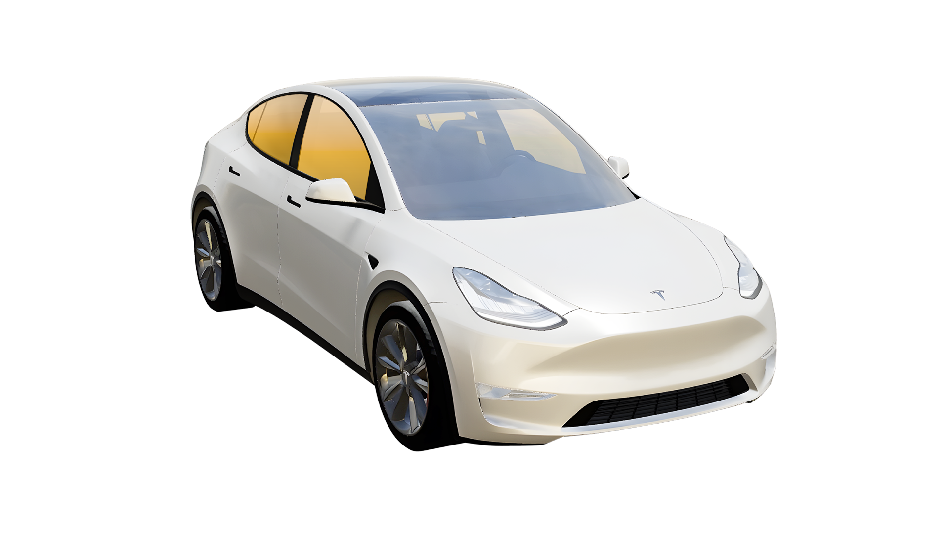 Vehicle diagram showing front windows tinted to match the factory rear glass